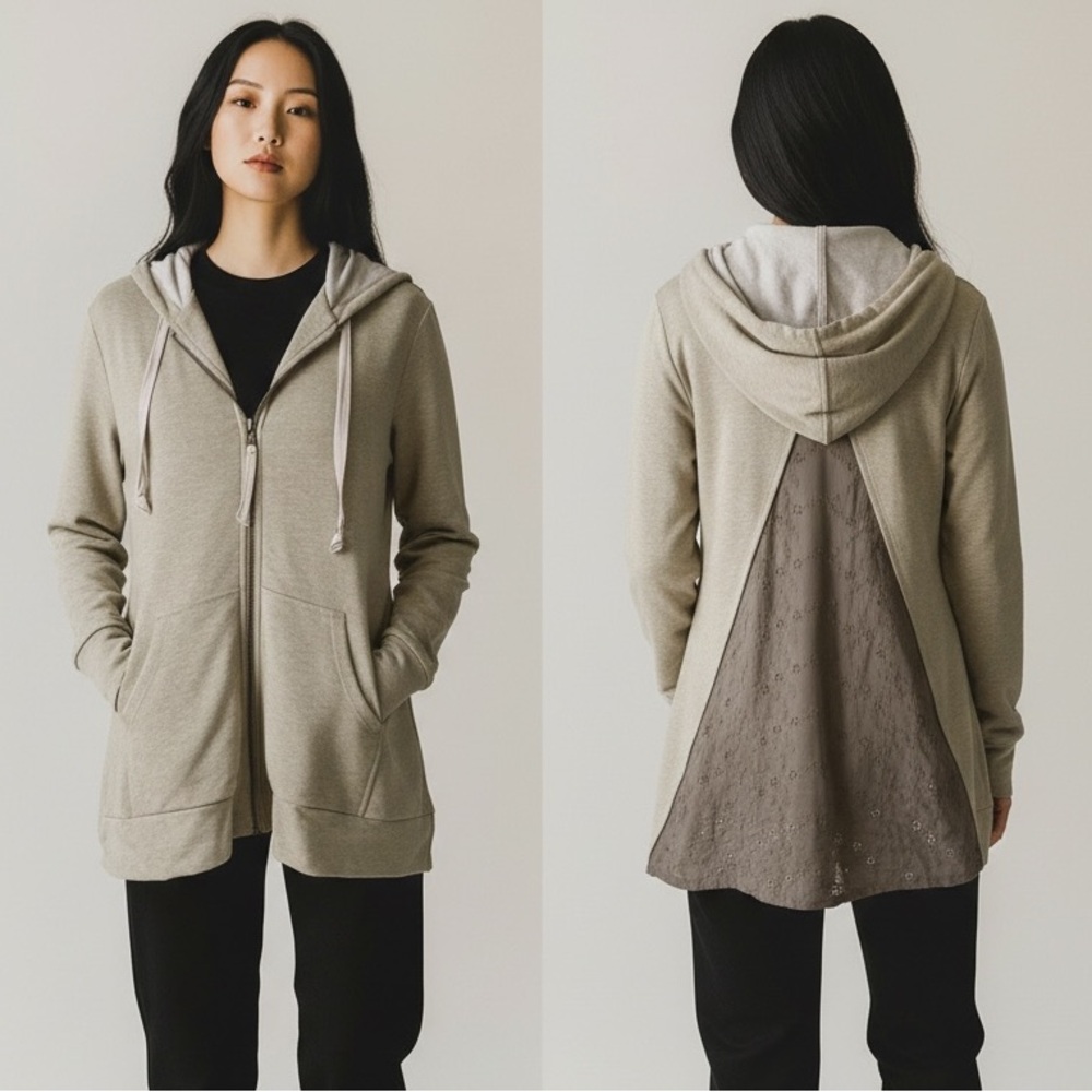 🍓$5 Pick!🍓 Logo Lounge Athleisure Zip Up Jacket with Eyelet Lace Back Detail